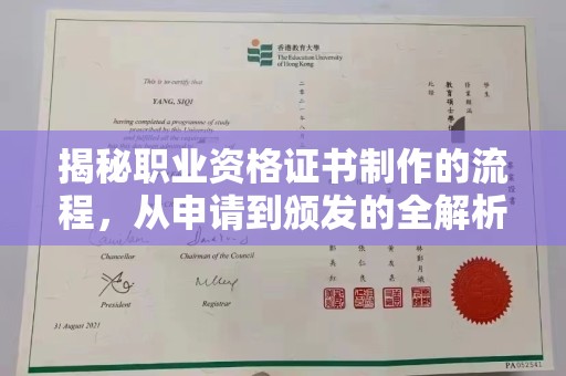 乐昌揭秘职业资格证书制作的流程，从申请到颁发的全解析