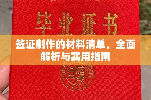 乐昌签证制作的材料清单，全面解析与实用指南