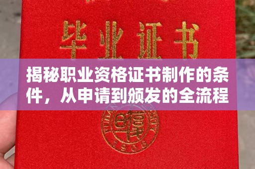 乐昌揭秘职业资格证书制作的条件，从申请到颁发的全流程解析