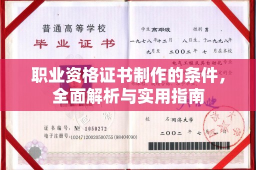 乐昌职业资格证书制作的条件，全面解析与实用指南